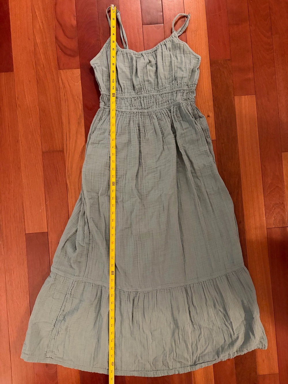 Pact Coastal Double Gauze Cami Maxi Dress Blue Green Size Medium - Picture 13 of 14